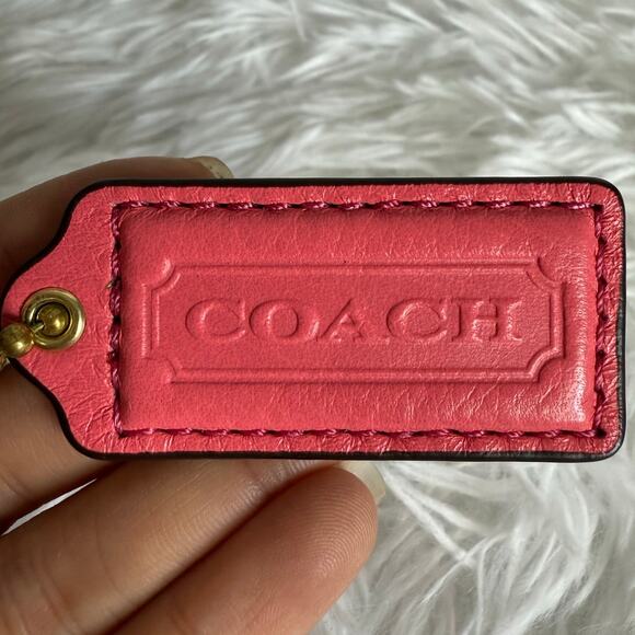 2" COACH Pink Fob Bag Charm Hang tag Hangtag - Picture 1 of 2